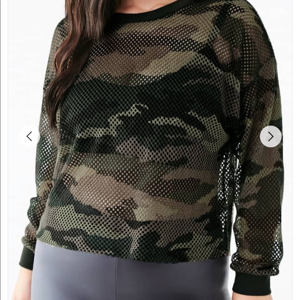 Forever 21 camo print crop top size 3x